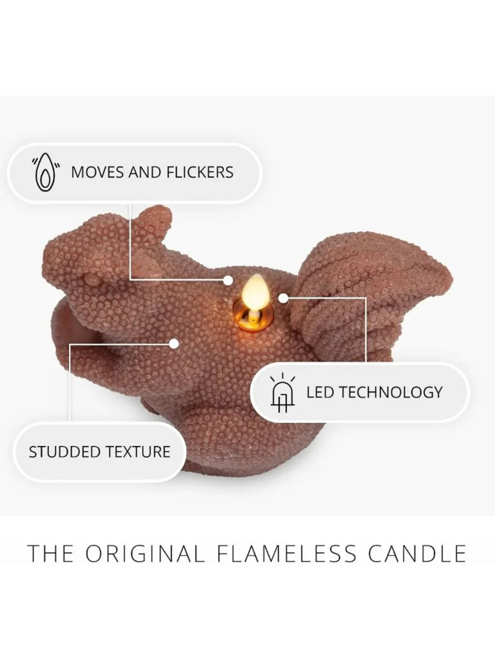 Flameless Flickering Moving Flame LED Candle - Fall Harvest Squirrel Décor 6